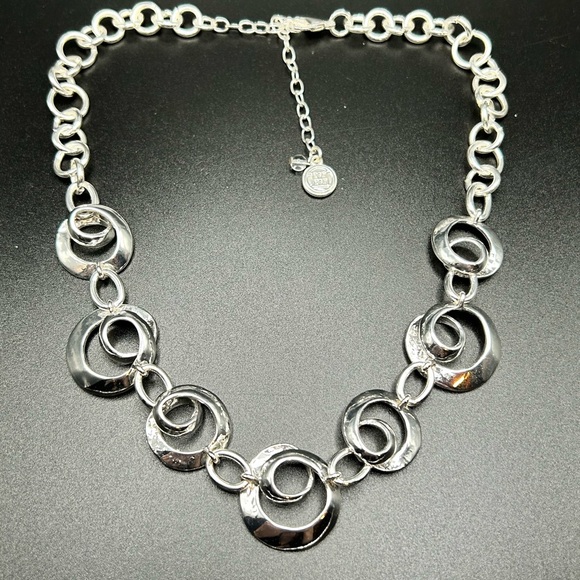 Dana Buchman Jewelry - L042 Dana Buchman silver tone statement necklace swirls links
